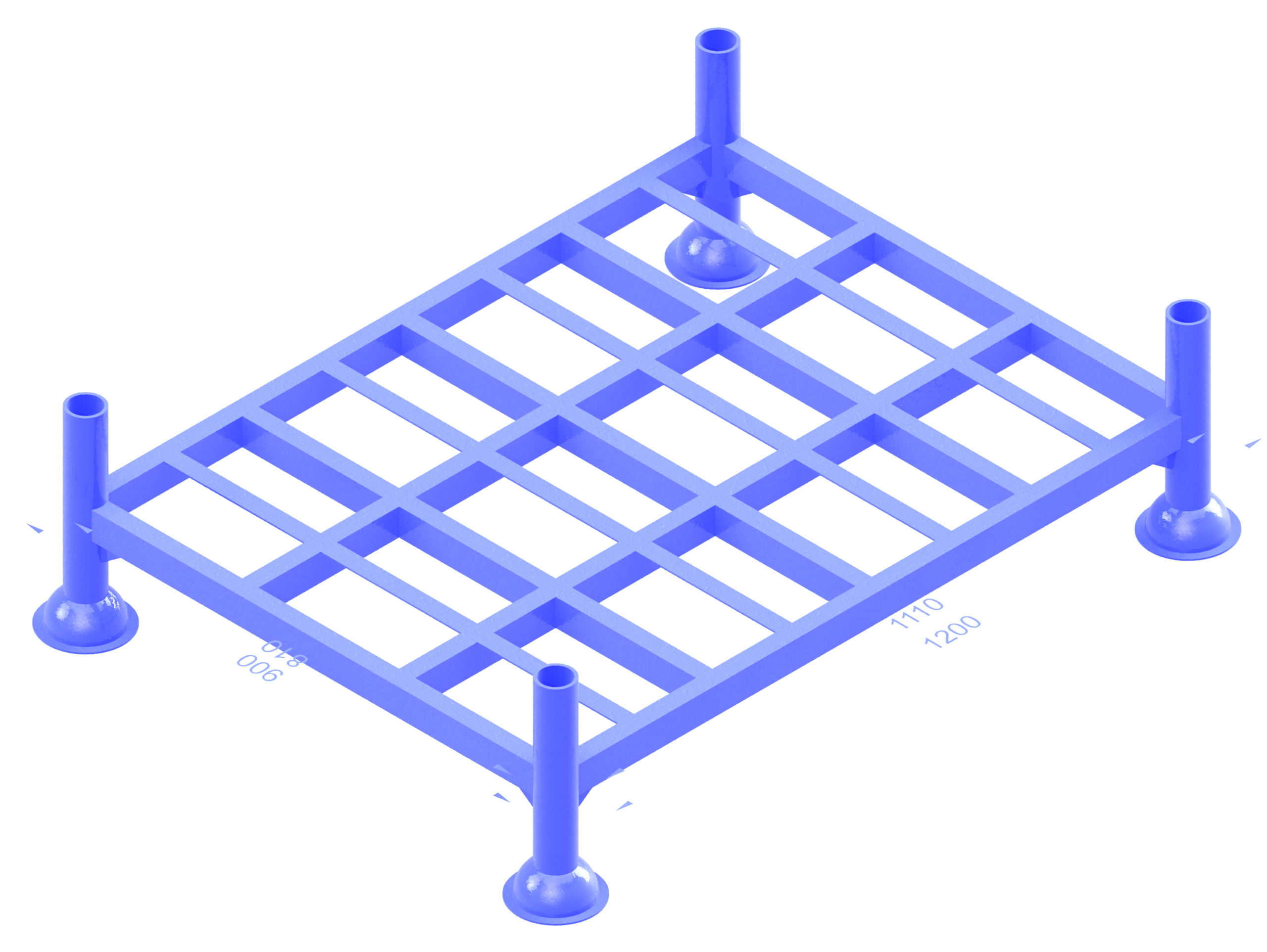 Метални палети чертеж 3d 1